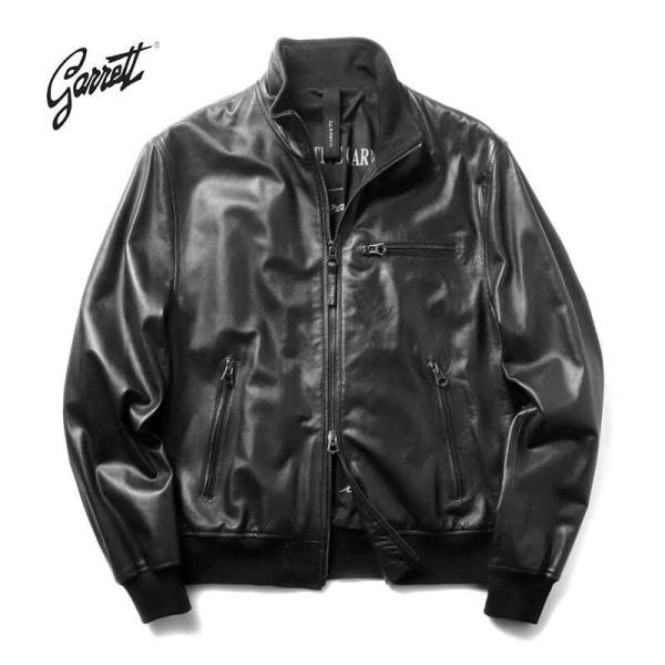 GARRETT（ギャレット） ラムナッパレザースタンドカラージップ