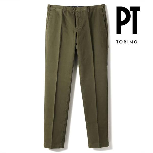 PT TORINO コットンパンツ オリーブ 44 PT TORINO / ピーティートリノ製品染めコットンストレッチジャ