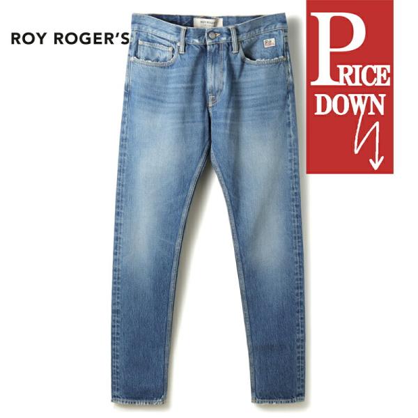 ROY ROGER'S / ロイロジャース ダメージ加工ウォッシュドコットンテーパードデニムパンツ(Cult RE-SEARCH Denim Davis) （ウォッシュドブルー）