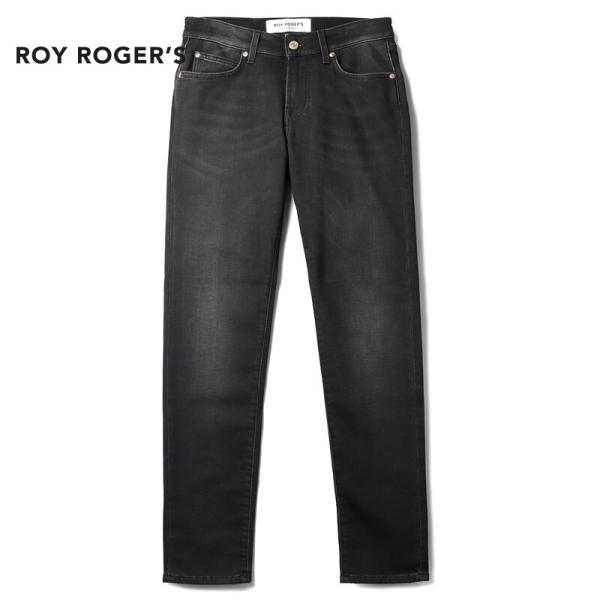 ROY ROGER'S / ロイロジャース コットンストレッチジャージースリムテーパードブラックデニムパンツ(Leonardo JP MAN Black Fleece) （ウォッシュドブラック）