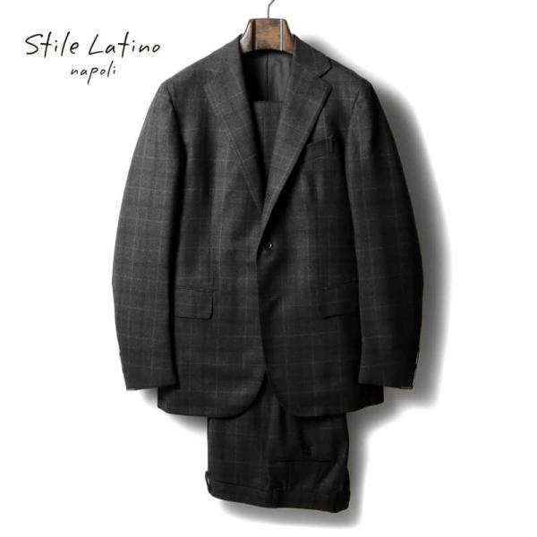 Stile Latino スティレラティーノ　チェック柄　フランネルウールスーツ Stile Latino / スティレラティーノ ウールフランネルチェック柄