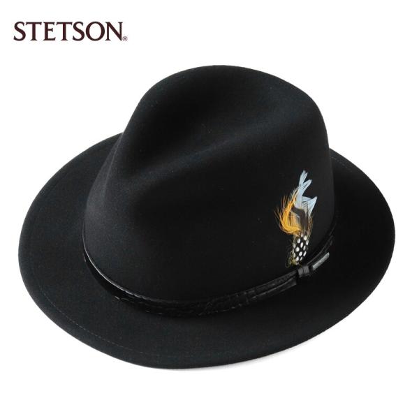 STETSON（ステットソン） ウールフェルト羽根付きクラッシャブル中折れ