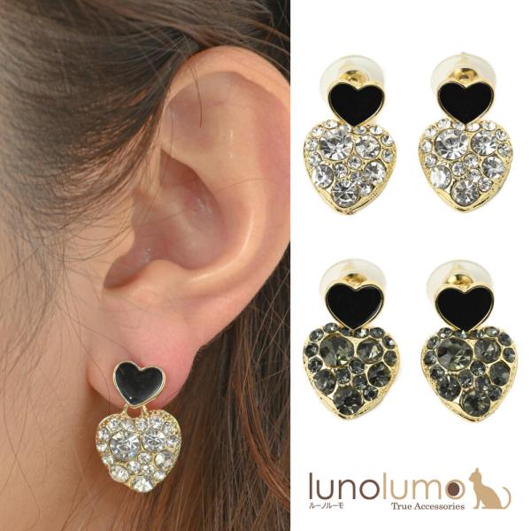 ハートモチーフ ピアス シルバー 可愛い ラインストーン SLY ピアス RHINESTONE HEART P/EARRING ラインストーン ハート
