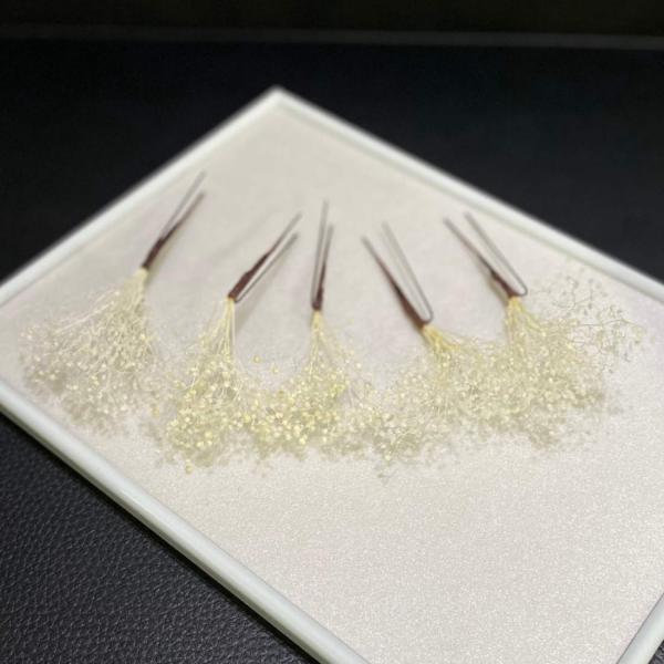 Lupine 髪飾り かすみ草 ホワイト （白） 5本セット 白 結婚式 成人式 卒業式 袴 はかま  プリザ h0054