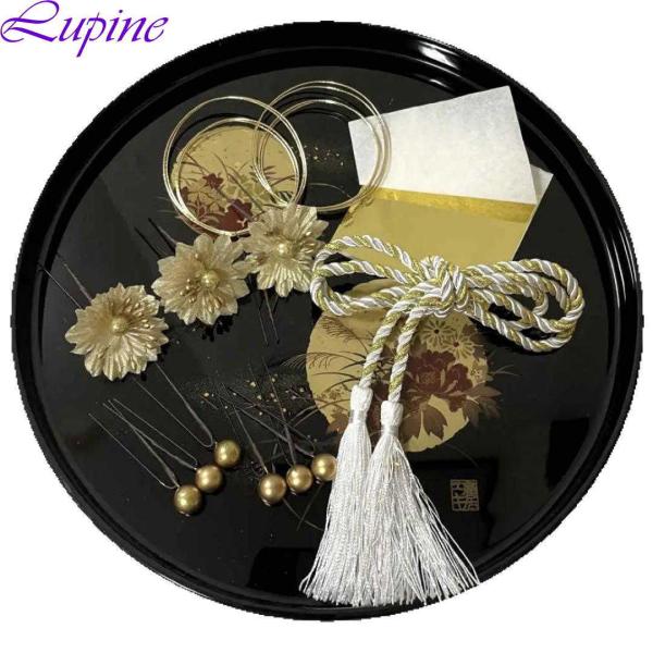 Lupine 髪飾り ゴールド 菊 卒業式 成人式 結婚式 金箔 小花 豪華 13点セット ウエディング 結婚式 成人式 卒業式 hset-7gwtg