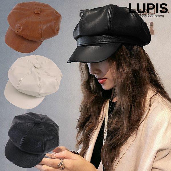LUPIS（ルピス） キャスケット レディース フェイクレザー 帽子 無地