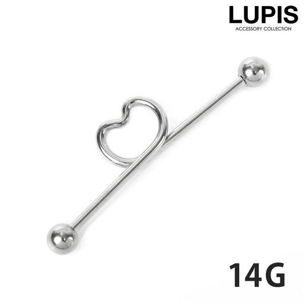 本物　　ルビーピアス LUPIS ボディピアス インダストリアルバーベル 14G ハート 金属