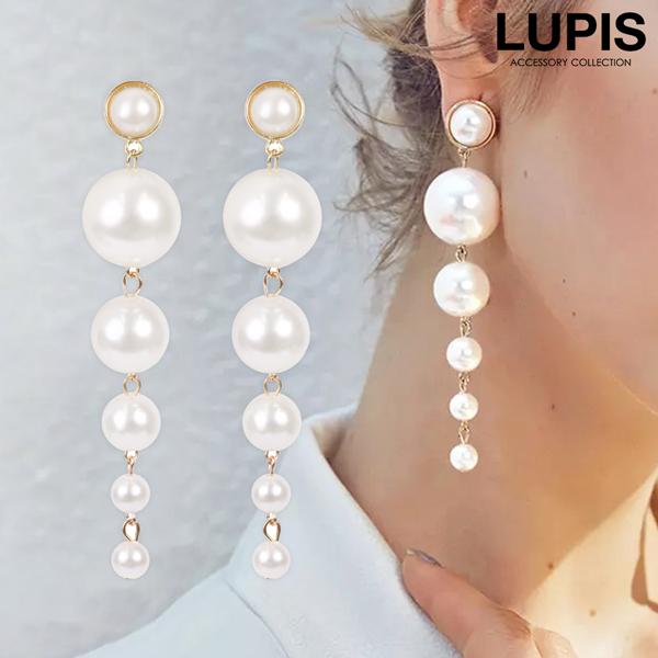 ピアス パール 5連 大ぶり おしゃれ 揺れる 上品 お呼ばれ 大人 かわいい ルピス V0550 Lupis Yahoo 店 通販 Yahoo ショッピング