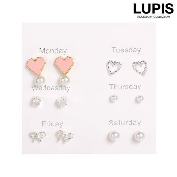 ピアス セット シンプル パール ハート リボン 小さめ V0618 Lupis 通販 Yahoo ショッピング
