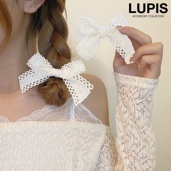 No.17リボンヘアゴム☆ハンドメイド☆サテン・レース☆ホワイト No.17リボンヘアゴム☆ハンドメイド☆サテン・レース☆ホワイト 【公式