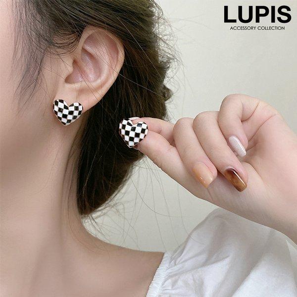 ピアス レディース ハート チェッカー フラッグおしゃれ かわいい 韓国っぽ S925ポスト トレンド ルピス Lupis 福袋 V1816 Lupis Yahoo 店 通販 Yahoo ショッピング