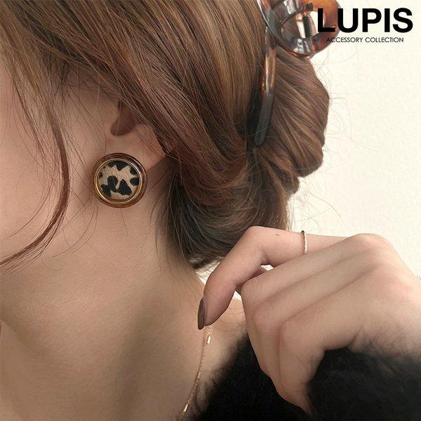 LUPIS（ルピス） ピアス レディース レオパード べっ甲 ボタン