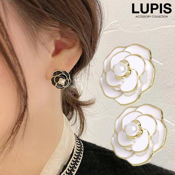 LUPIS ピアス レディース カメリア フラワー ガーリー 上品 レトロ 