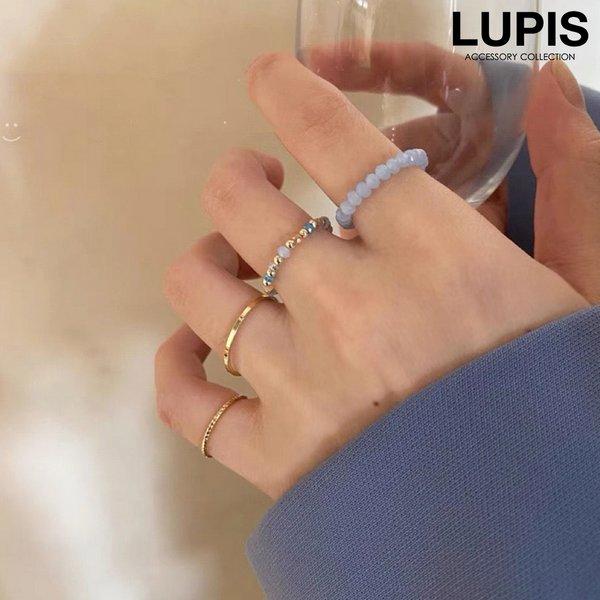 LUPIS リング 指輪 セット ビーズリング レディース メタル 華奢 細め 