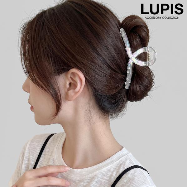ヘアクリップ バンスクリップ ヘアアクセサリー オーロラ クリア アクリル 涼しげ 爽やか 透明 華やか かわいい 上品 シンプル 韓国 40代 ルピス lupis