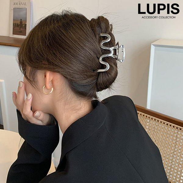 バンスクリップ うねうねバンス ヘアクリップ ヘアアクセサリー ウェーブ うねうね 変形 ニュアンス メタル まとめ髪 40代 ルピス lupis