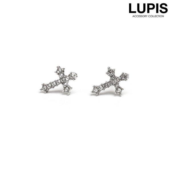 LUPIS（ルピス） ピアス レディース クロス 十字架 キラキラ パヴェ