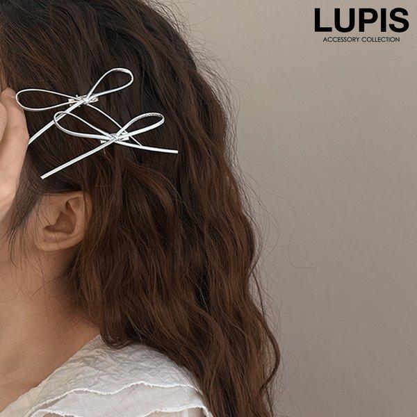 LUPIS（ルピス） ヘアアクセサリー ヘアクリップ リボン メタル レザー