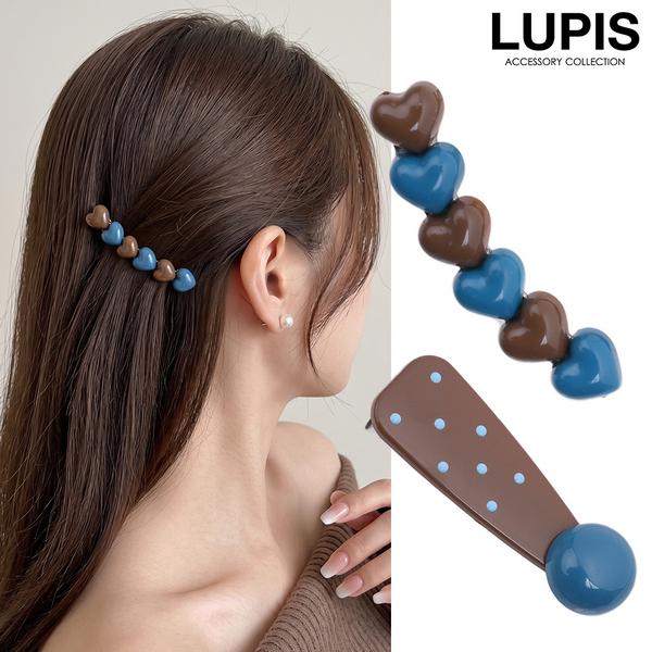 LUPIS（ルピス） ヘアアクセサリー ヘアクリップ ハート ドット レトロ