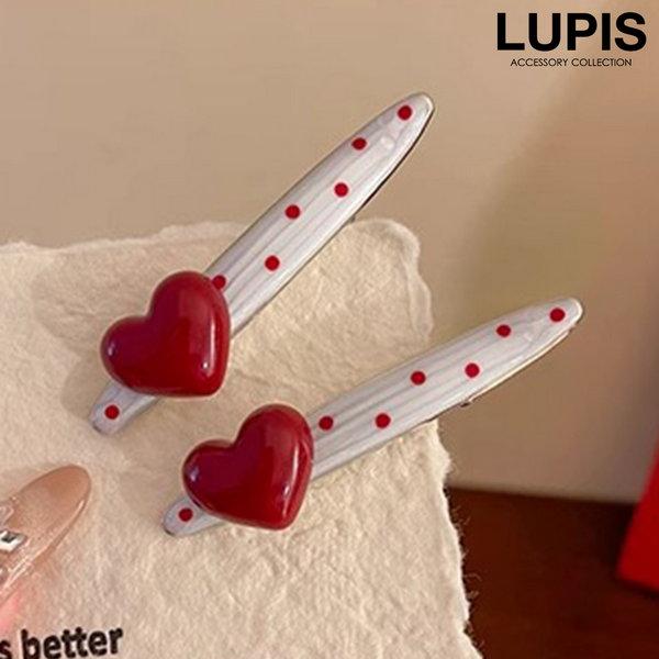 LUPIS（ルピス） ヘアアクセサリー ヘアクリップ ハート ドット
