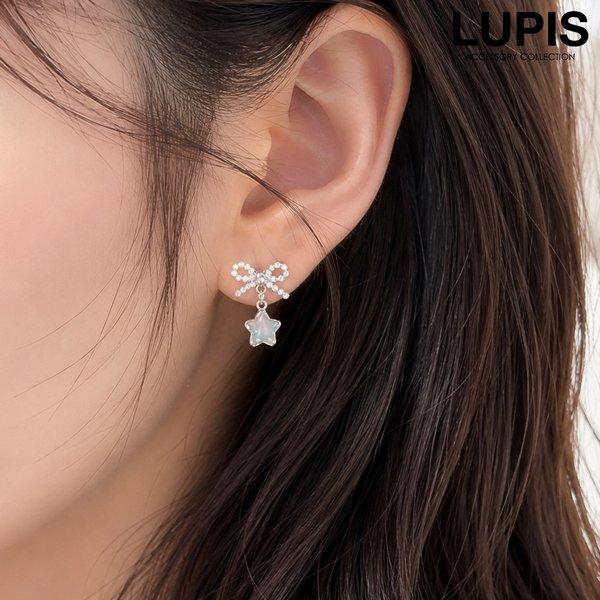 LUPIS（ルピス） ピアス レディース パール リボン オーロラ スター 星