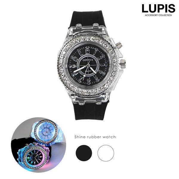 腕時計 レディース 時計 スポーツ 光る クリア ブラック ラバー かわいい 安い ルピス W193 Lupis Yahoo 店 通販 Yahoo ショッピング