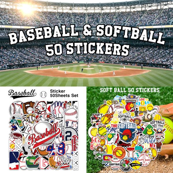 野球 ステッカー 50枚セット PVC 防水 シール WBC ベースボール メジャーリーグ ソフトボール スポーツ スーツケース MacBook :baseball-st-01:LUPO 通販 防水ステッカー 野球 選手 メジャーリーガー