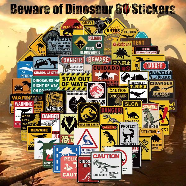 恐竜をテーマにしたステッカーセット。楽器やパソコン、スーツケース、スケートボードなどに最適！ステッカー個別の縦横寸法はデザインによって異なります。1枚あたり縦横約5-8cmほどの大きさです。【デザイン】※デザインは5種類からお選びいただけま...