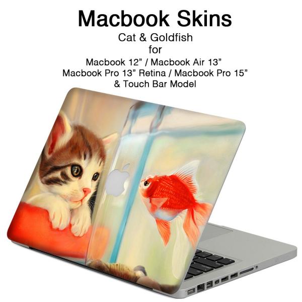 クリアランスSALE1780円→980円【商品説明】MacBook用 スキンシール。 猫が金魚鉢を覗いてる姿が可愛いですね。薄さや軽さを損なうことなくキズから守ります。耐久性に優れ、貼付け時に気泡が残らず、剥がす際にも粘着ノリが残りません。...