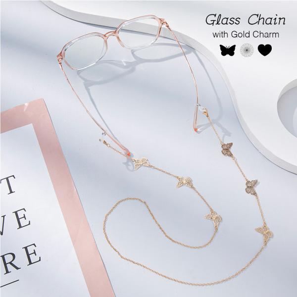 ♥チャームプレゼント中♥ ⌖˚◌ グラスコード & マスクコード ⌖˚◌ チャーム付き ゴールド メガネチェーン 全3種 グラスコード
