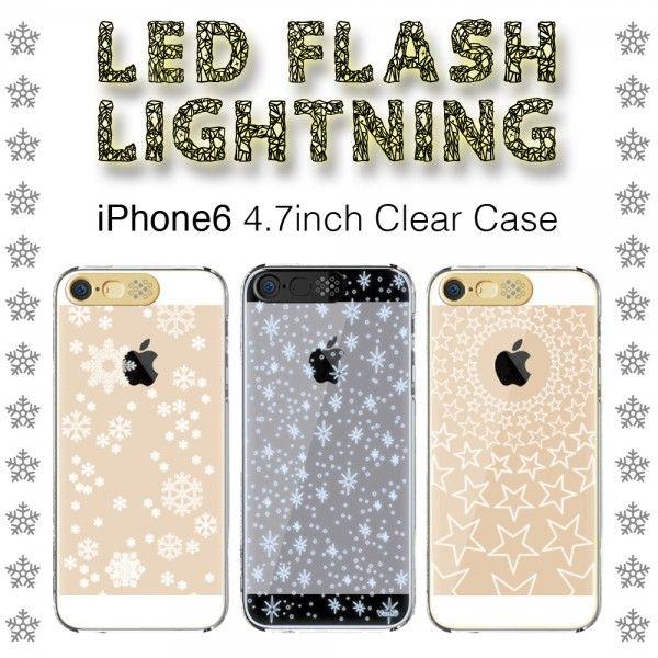 Sale Led ライトニング Iphone6 クリアケース 4 7インチ 液晶フィルム付き 透明ケース 雪の結晶 星 アップルマーク Flash01 Lupo 通販 Yahoo ショッピング