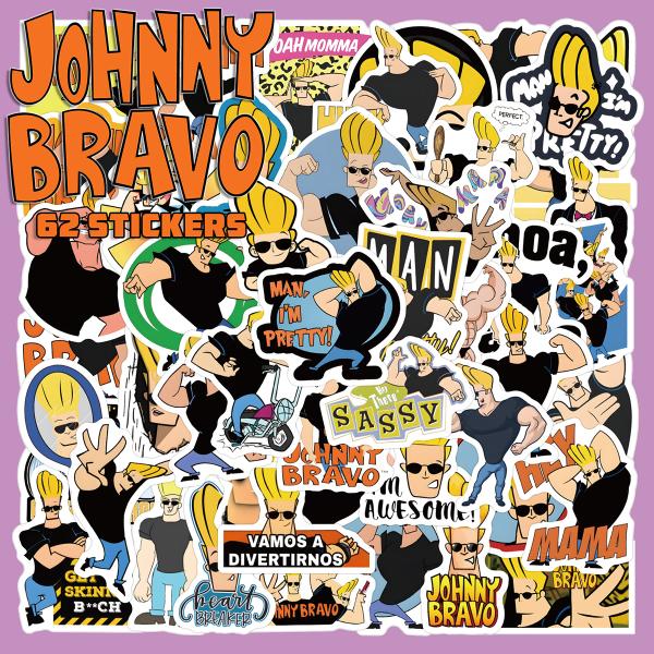 ジョニーブラボー ステッカー 62枚セット PVC 防水 シール Johnny Bravo アニメ キャラクター グッズ