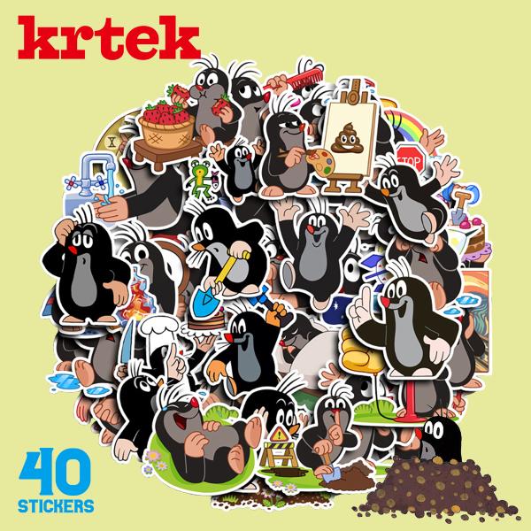 もぐらのクルテク ( Krtek ) のステッカー40枚セット。防水加工ですので幅広い用途でご使用頂けます。スーツケースやパソコン、スケートボードなどに最適！ステッカーは1枚ずつ形に合わせて切り抜かれています。デザインごとにサイズは異なりま...