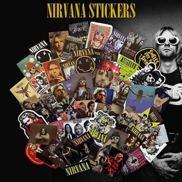 Nirvana ( ニルヴァーナ ) のステッカー50枚セット。防水加工ですので幅広い用途でご使用頂けます。スーツケースやパソコン、スケートボードなどに最適！ステッカーは1枚ずつ形に合わせて切り抜かれています。デザインごとにサイズは異なりま...