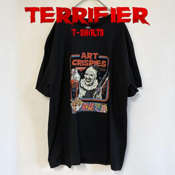テリファー Tシャツ ブラック Terrifier アート ティーシャツ ホラー 映画 ピエロ アート・ザ・クラウン キャラクター グッズ