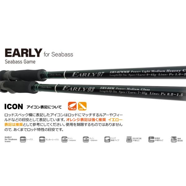 ヤマガブランクス EARLY 93M for Seabass ヤマガブランクス(YAMAGA Branks) アーリー(EARLY) 93M For SeaBass