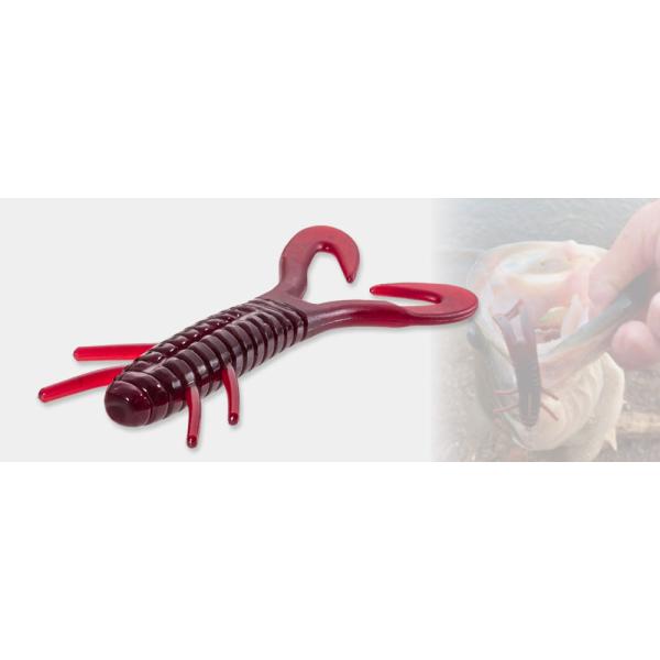 ヘビキャロに絶対必要な「飛距離とアピールの両立」！飛距離にもストレスを感じず、アピールも出せる85mmサイズ。狙ったのは「ヘビキャロの落ちパク」。垂直フォール時には、テールをバタつかせ魚にアピール。スローフォールでは、頭下がりのフォール姿勢...