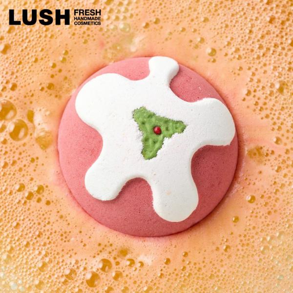 LUSH ラッシュプディング バスボム 入浴剤 クリスマス 数量限定 ギフト プレゼント お風呂 保湿 シーソルト チェリー 甘い 香り 癒やし ラッシュ 公式