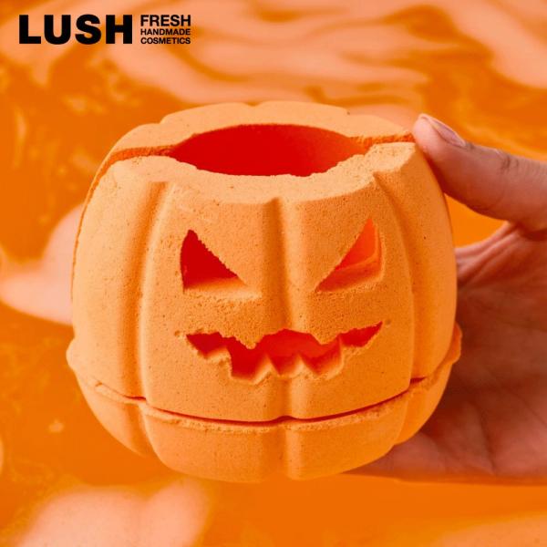 LUSH ザ パンプキンティーライトボム バスボム 入浴剤 ハロウィン 数量限定 ギフト プレゼント カボチャ 香り お風呂 保湿 癒やし コスメ ラッシュ 公式