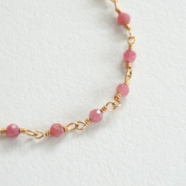 7amulet 14kgf ピンクトルマリン ブレスレット ピンク 天然石 k14gf