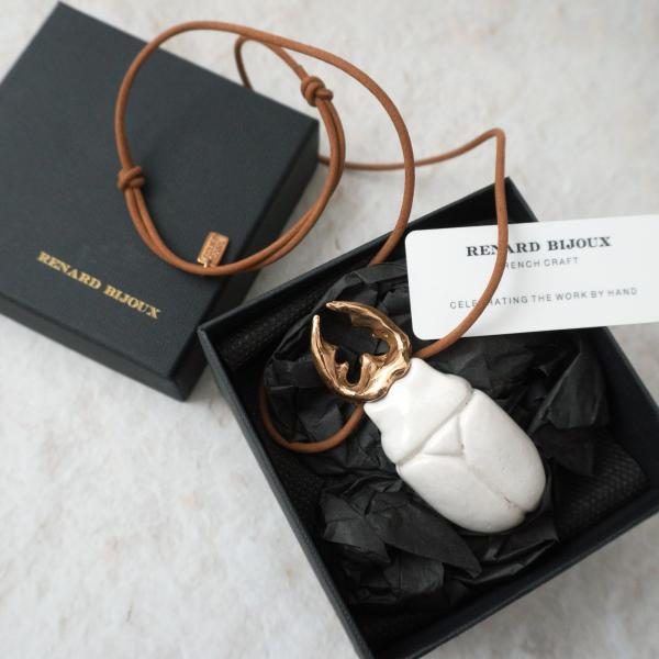 RENARD BIJOUX (レナードビジュー) スカラベのネックレス ホワイト