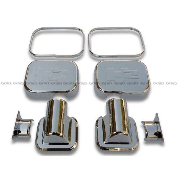 03-05y HUMMER H2 ロゴ入り クローム ドアミラーカバー : LAX AUTO