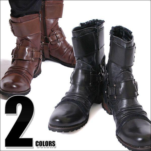 送料無料 Boredom ボアダム ベルト付きジップアップブーツ お兄系ブーツ お兄系 ブーツ メンズブーツ レースアップブーツ D18 69 Luxstyle 通販 Yahoo ショッピング