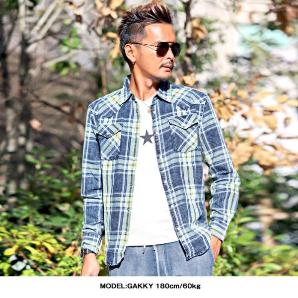 デニムシャツ チェックシャツ メンズ インディゴ チェック ウエスタン ヴィンテージ 春 Bitter ビター系 先染めインディゴチェックウエスタン デニムシャツ 新作 Buyee Buyee 日本の通販商品 オークションの代理入札 代理購入