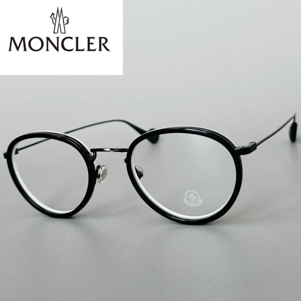 MONCLER（モンクレール） メガネ オーバル ブラック ホワイト 新品 