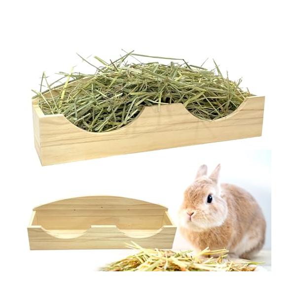 NEXT.C.C チモシー入れ 3点固定 大容量 うさぎ 牧草入れ ワイド 木製