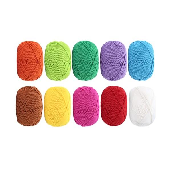 YINKE コットンヤーン 毛糸 40g玉巻約130m10色セット かぎ針編み