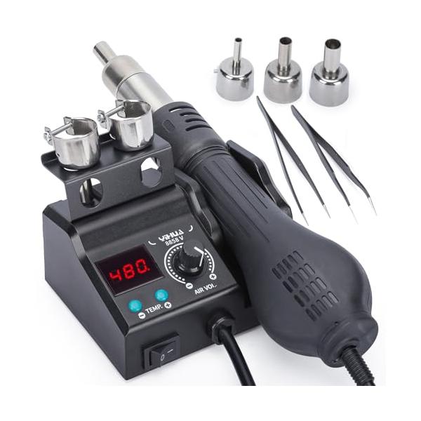 パッケージ個数:1・コンパクトな設計このステーションは一体型ホットエアホルダーとノズルホルダーを備えた手のひらサイズのメインユニットが特徴で、取り扱いも簡単です。・高速加熱 8858-Vは強力なヒーターエレメントを搭載し、素早く加熱するため...