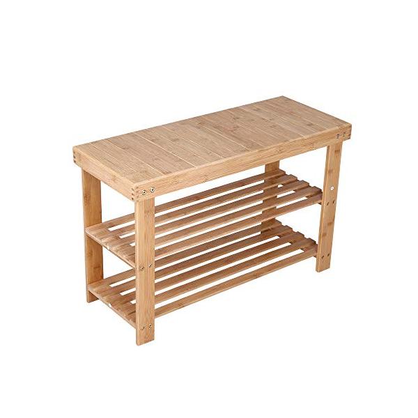 玄関ベンチ自然色/-/YSR0101・Color:自然色・パッケージ個数:1・エコ素材100％天然竹と安全なラッカーで仕上げられて、環境に優しく、お手入れも簡単です。・安定性が高い玄関ベンチ4本の足があるので、上に座ると安定して丈夫で、さら...
