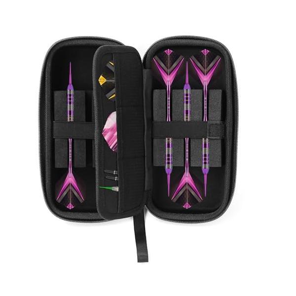 シンプルブラック/6本用/pen holder・Size:6本用・容量：ダーツ6本とその付属品。ケースのみ、ダーツとアクセサリーは含まれていません・耐衝撃性のあるEVA素材で外部の剛性を確保しつつ、万が一ぶつけたり落としたりしてしまっても、...